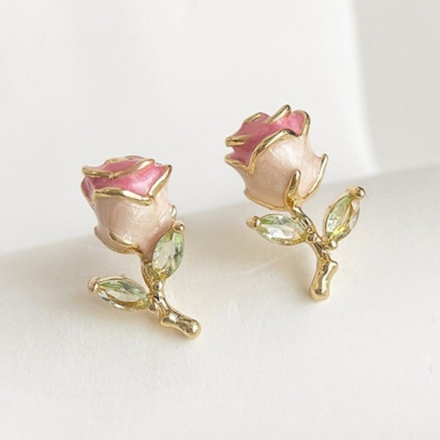 Rose Orchid Studs