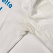 Mademoiselle NON NON マドモアゼルノンノン ロゴ 長袖 Tシャツ カットソー L/ホワイト×ブルー レディース
