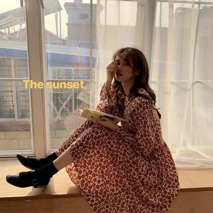 即納 送料無料 花柄がcute ゆるかわ フリル襟 キャンディスリーブ ミモレ丈 ワンピース Lamitte Deco トレンド 韓国 ファッション ショップ Base店 即納 送料無料 花柄がcute ゆるかわ フリル襟 キャンディスリーブ ミモレ丈 ワンピース Lamitte Deco トレンド 韓国 ファッション ショップ Base店