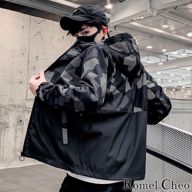 お支払確認後日以内発送 Romelcheo カモフラージュ マウンテンパーカー 迷彩柄 メッシュ ミリタリー ジャケット ブルゾン ジャンパー Ma 1 ストリート パーカー キャンプ 全2色 メンズ レディース ユニセックス 男女兼用 ロメルチェオ Romelcheo