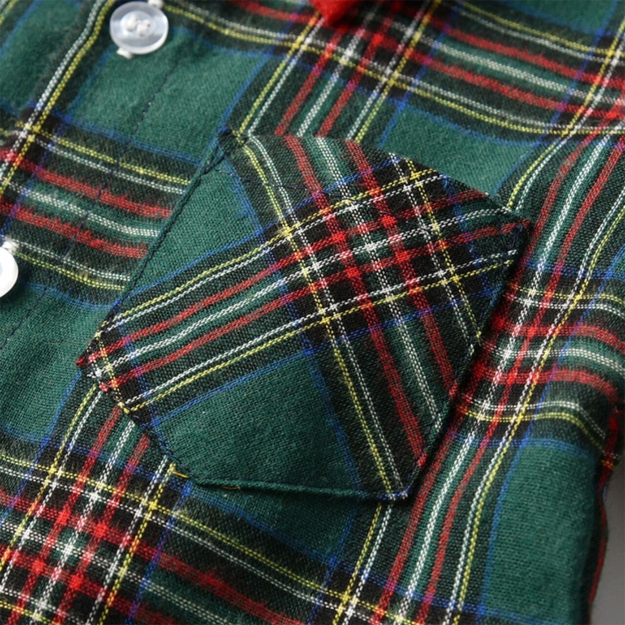 christmas boy suspenders │クリスマス 男の子 サスペンダー 上下セット 3歳〜4歳 チェック柄 蝶ネクタイ 子供