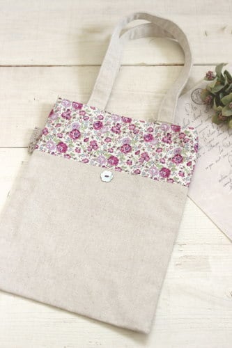 リバティ花柄トートバッグ*シェルボタン/LePetitMarche | ハンドメイド雑貨La fleur powered by BASE