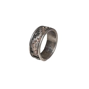 Dan Jackson silver rag overlay ring