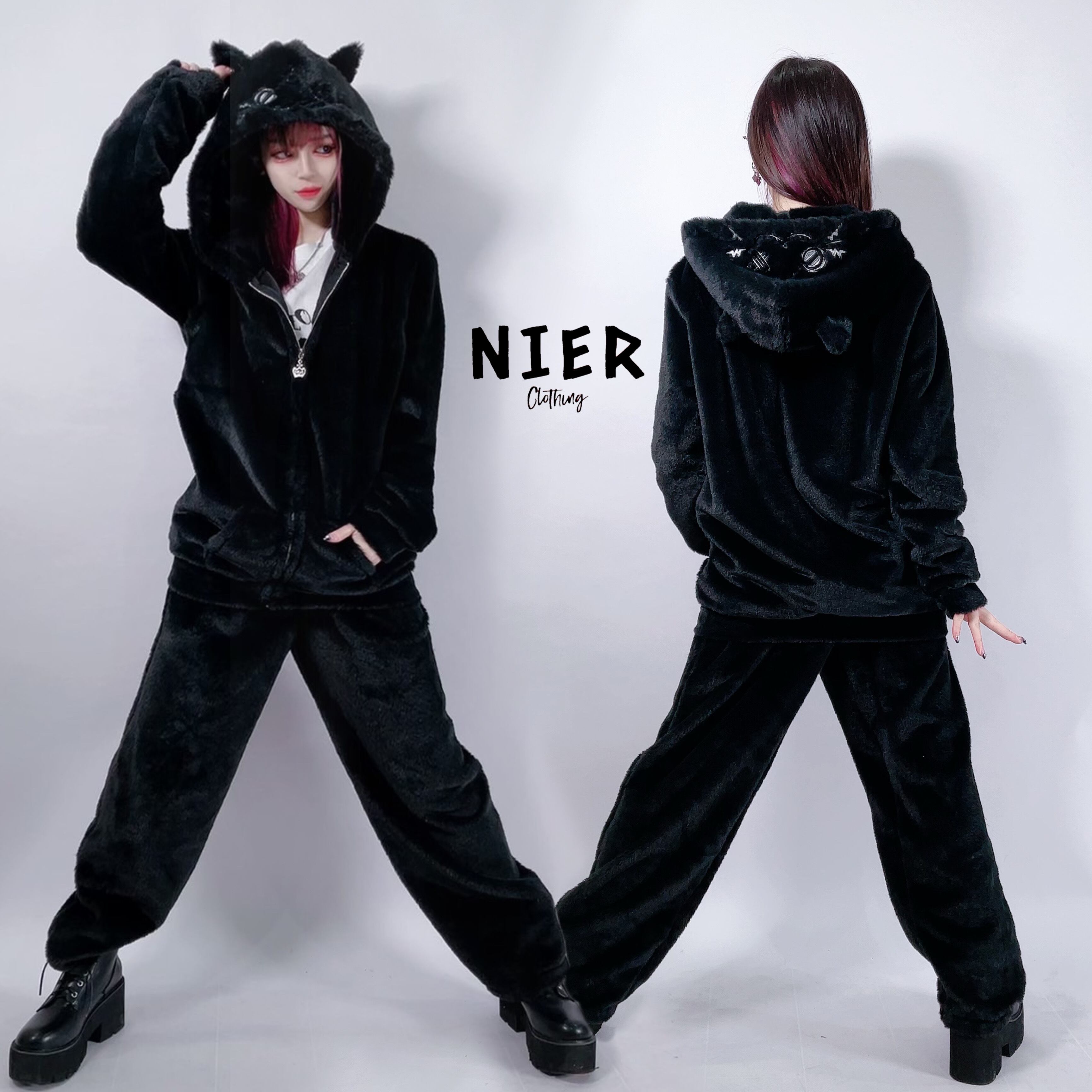 得価新品 NieR 刺繍デザイン入りふわもこセットアップ KltpS