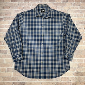 NORTH FACE CHECK SHIRT BLUE SIZE M