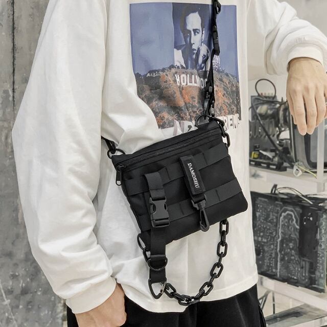 メンズ ショルダーバッグ ミニ 黒 韓国 予約販売】ショルダーバッグ メンズ シンプル ミニバッグ