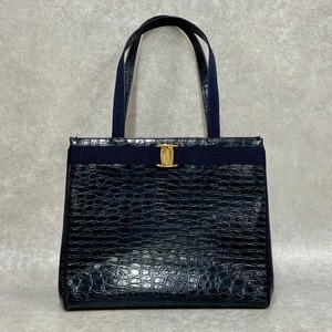 Salvatore Ferragamo フェラガモ ヴァラ トートバッグ レザー ネイビー 7230-202205