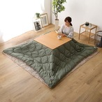 リバーシブル天板の木目調カジュアルこたつ布団セット(ダウン) 正方形(70cm70cm幅)