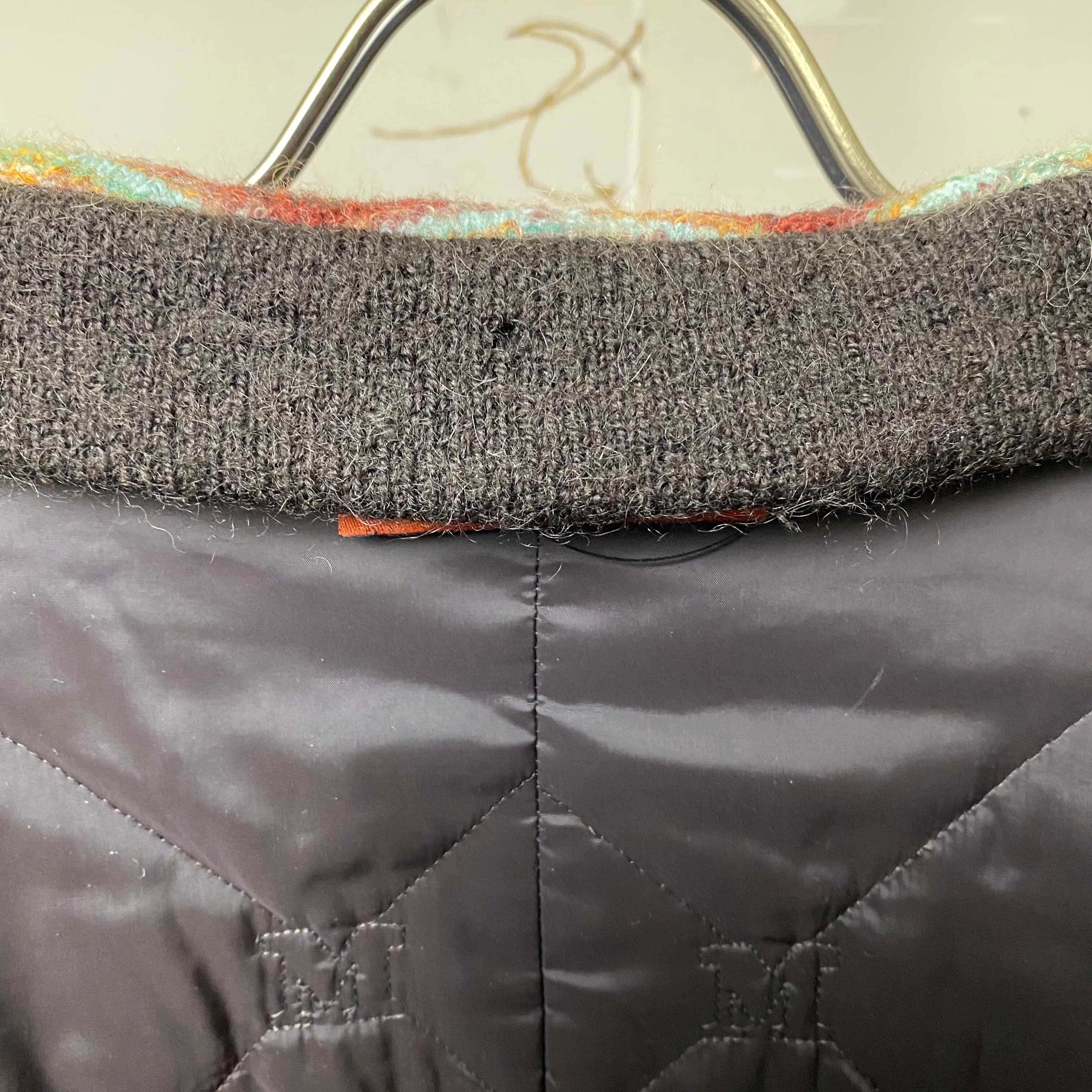 MISSONI✨2wayノーカラーウールジャケット　リバーシブル　オレンジタグ MISSONI for Target Full Zip Hoodie Zig Zag Sweater Multi Color