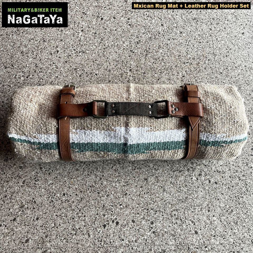 メキシカン チマヨ柄 ラグマット+レザーホルダーセット 西海岸