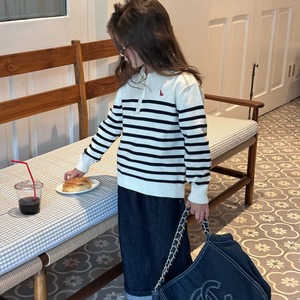 秋カジュアルボーダーセーター