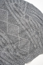 90s-old-"Northern Isle" Gray basic cable knit thumbnail 4
