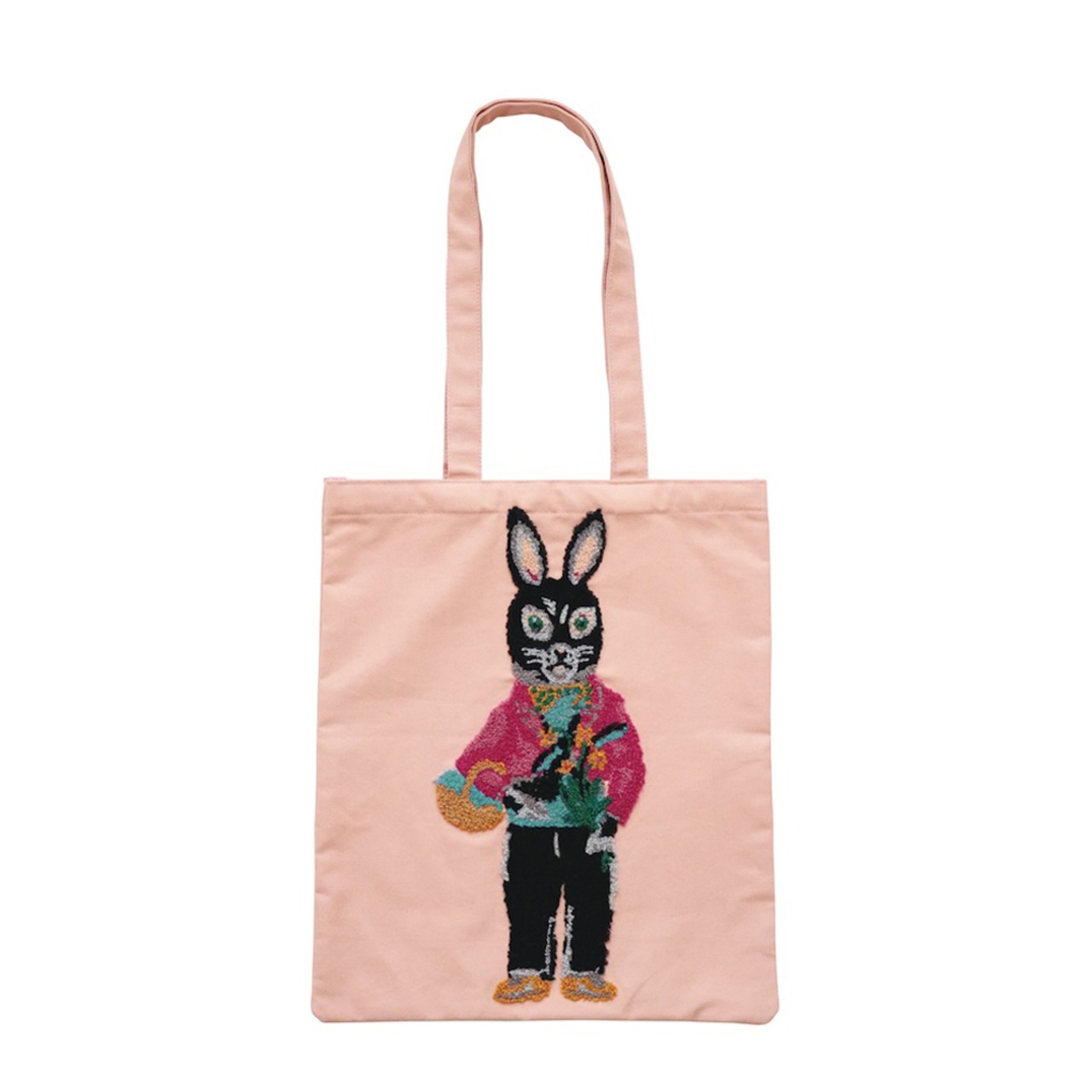 Nathalie Lete Fluffy Rectangle tote bag REGLISSE　ナタリーレテ大きなバッグ　黒うさぎ