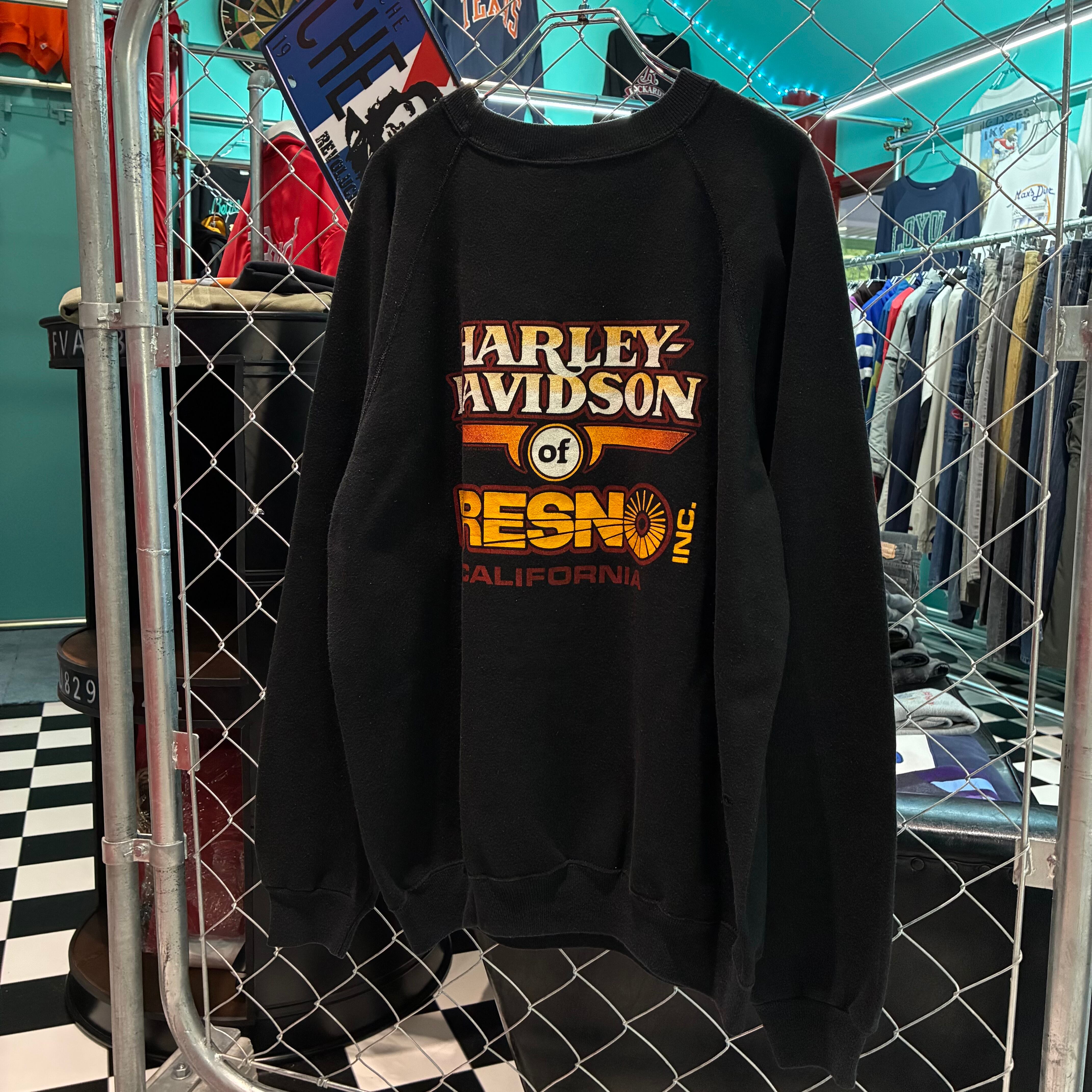 80s USA製 HARLEY-DAVIDSON ヴィンテージスウェット ラグラン ハーレー