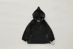 【24SS】eLfinFolk(エルフィンフォルク)Noctua Chambray Anorak (140) 　アノラックパーカー　black　シャンブレー