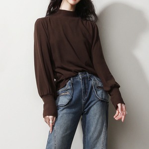 ハイネックバルーンスリーブニット　01034