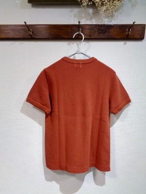 LOOP&WEFT・ツイルダブルフェイスニット　クルーネック半袖・ディープチェリー