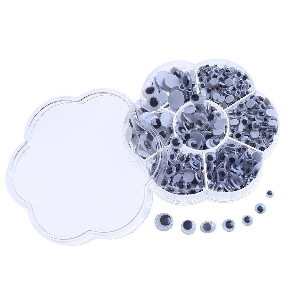 【人気】CCINEE 動く 目玉 動眼 目パーツ 人形アイ 5mm/6mm/7mm/8mm/10m/12mm 貼り付けタイプ 700個セット 小(S型)