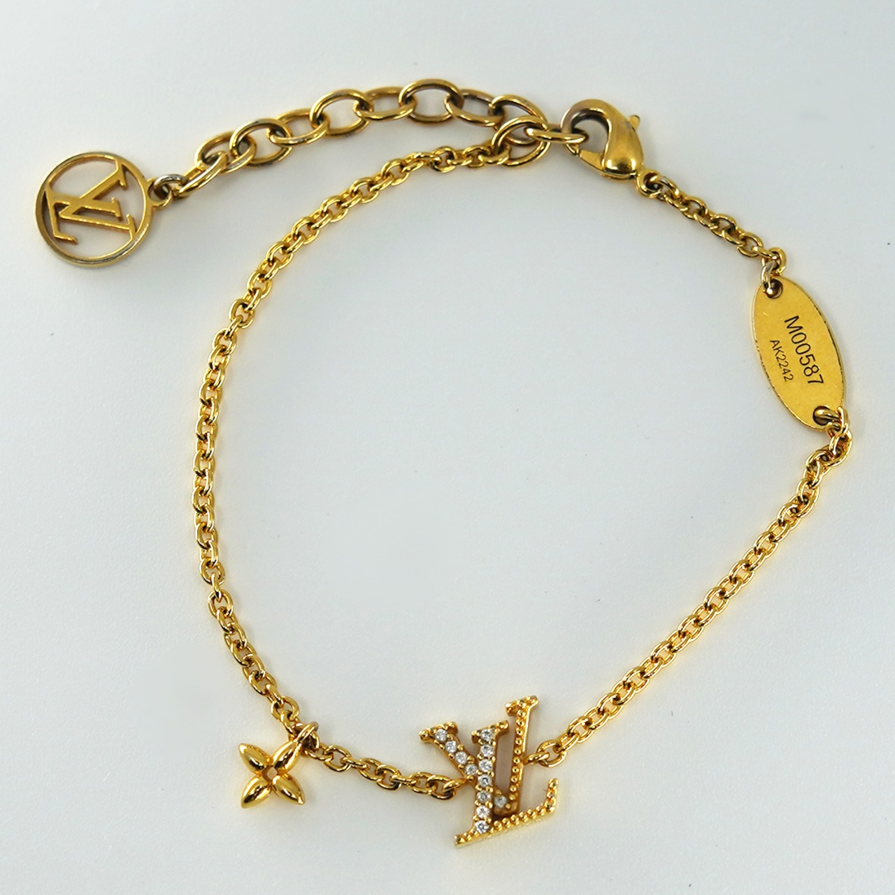 LOUIS VUITTON ルイヴィトン M00587 ブレスレット LV アイコニック AK2242 GP×ラインストーン ゴールド
