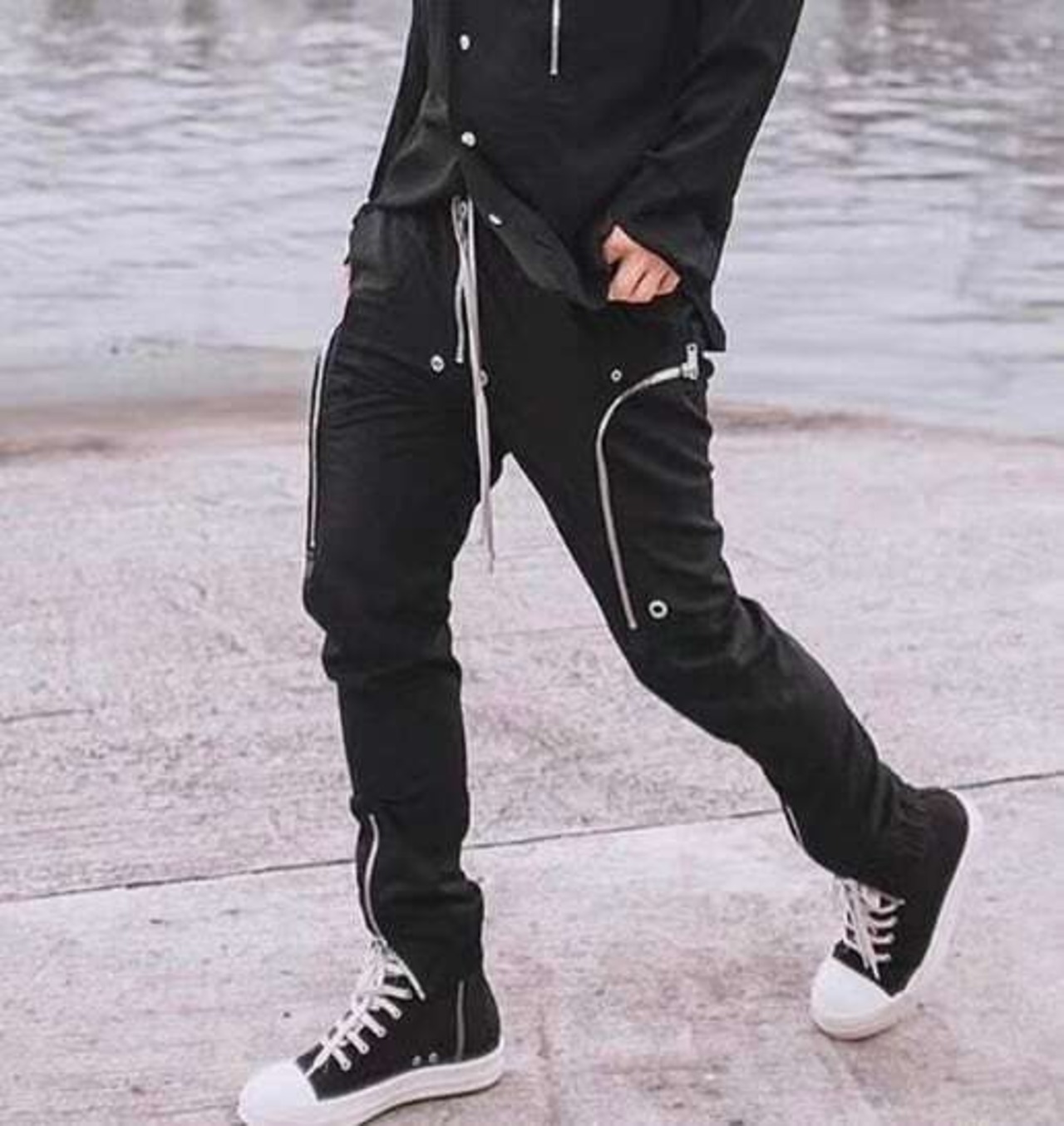 center zip cargo pants - 7