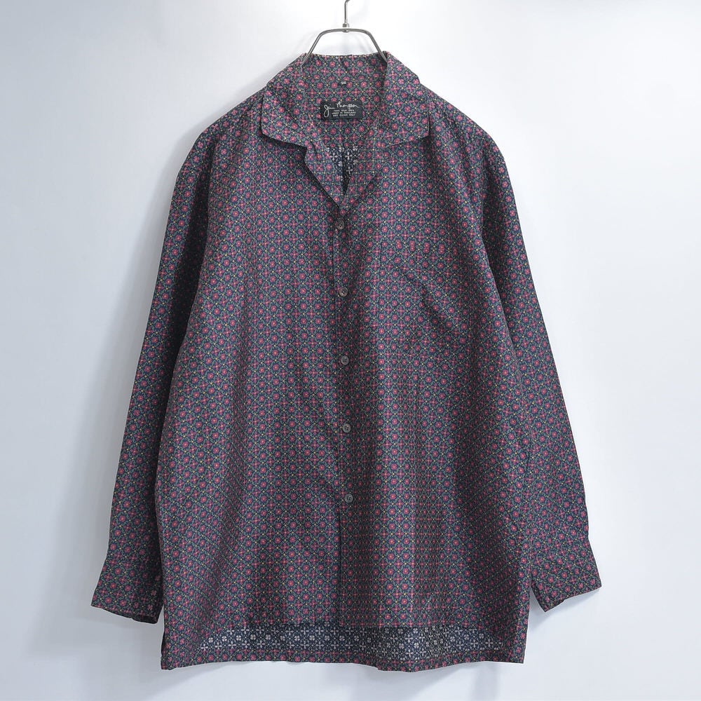 JimThompson(THA)ビンテージ総柄シルクシャツ Jim Thompson ジムトンプソン アンテークフラワーパターン 小花柄 総柄