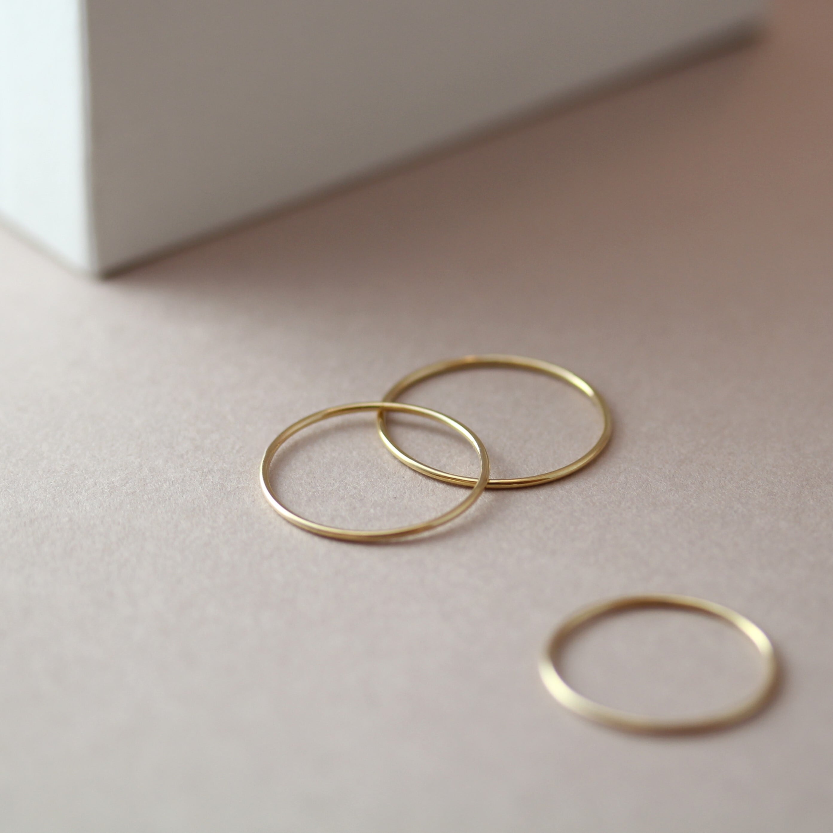 11号～15号〉K10 0.8mm イエローゴールド プレーンリング つけっぱなし