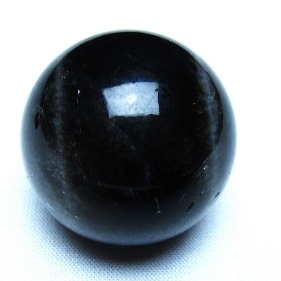 黒水晶 モリオン 丸玉 35mm スフィア 置物 原石 141-7408