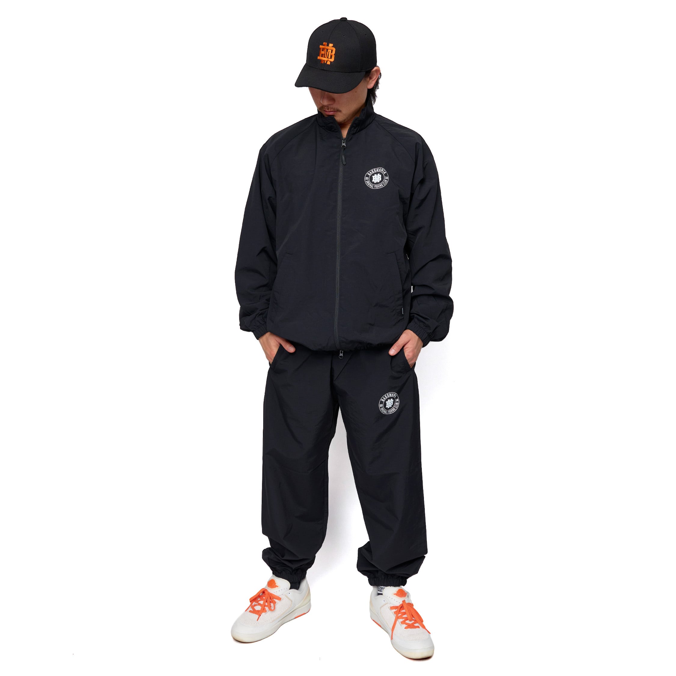 DeepRangebybassmania】BMサークルロゴナイロンジャケット［BLK