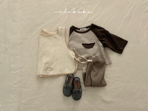 【valu bebe】2トーンバイカラーリブパンツ ブラウン 60〜90cm