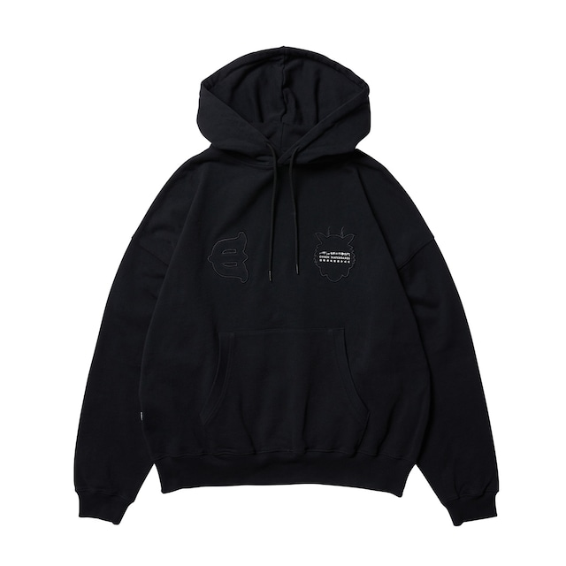 EVISEN SKATEBOARDS x 髙田音楽制作事務所 / TORA EVI LOGO HOODIE / BLACK