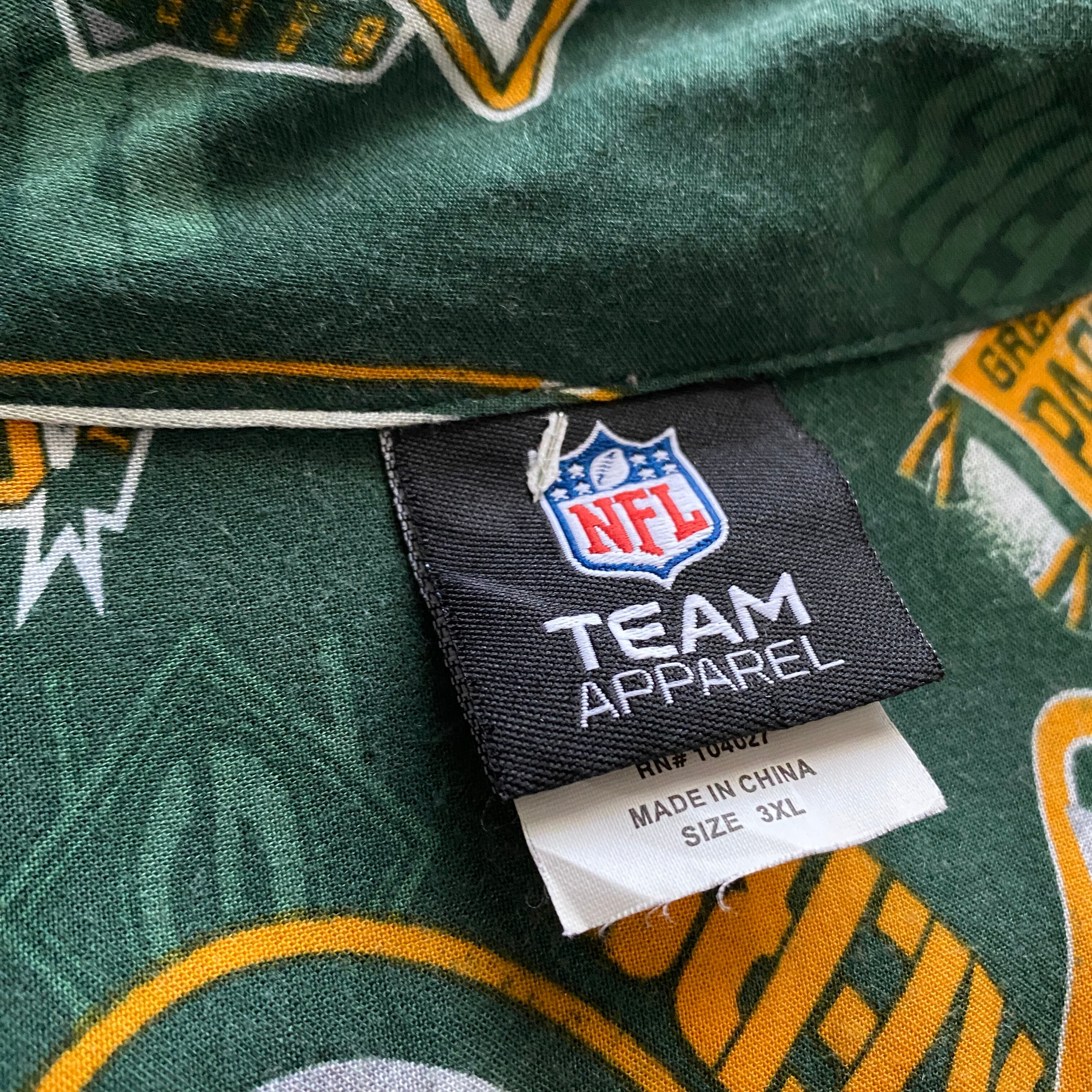 3XL】NFL グリーンベイパッカーズ 総柄 レーヨン シャツ ...