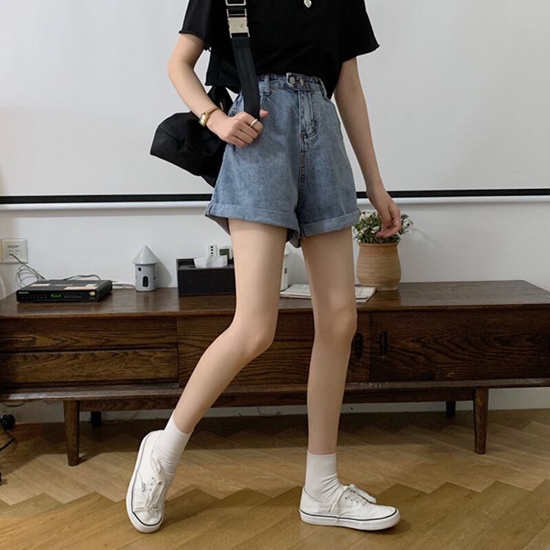 ハイウェストジーンズ レディースサマールーズパンツ ショーツ 夏物 ブルマー スーパーモール93199662951