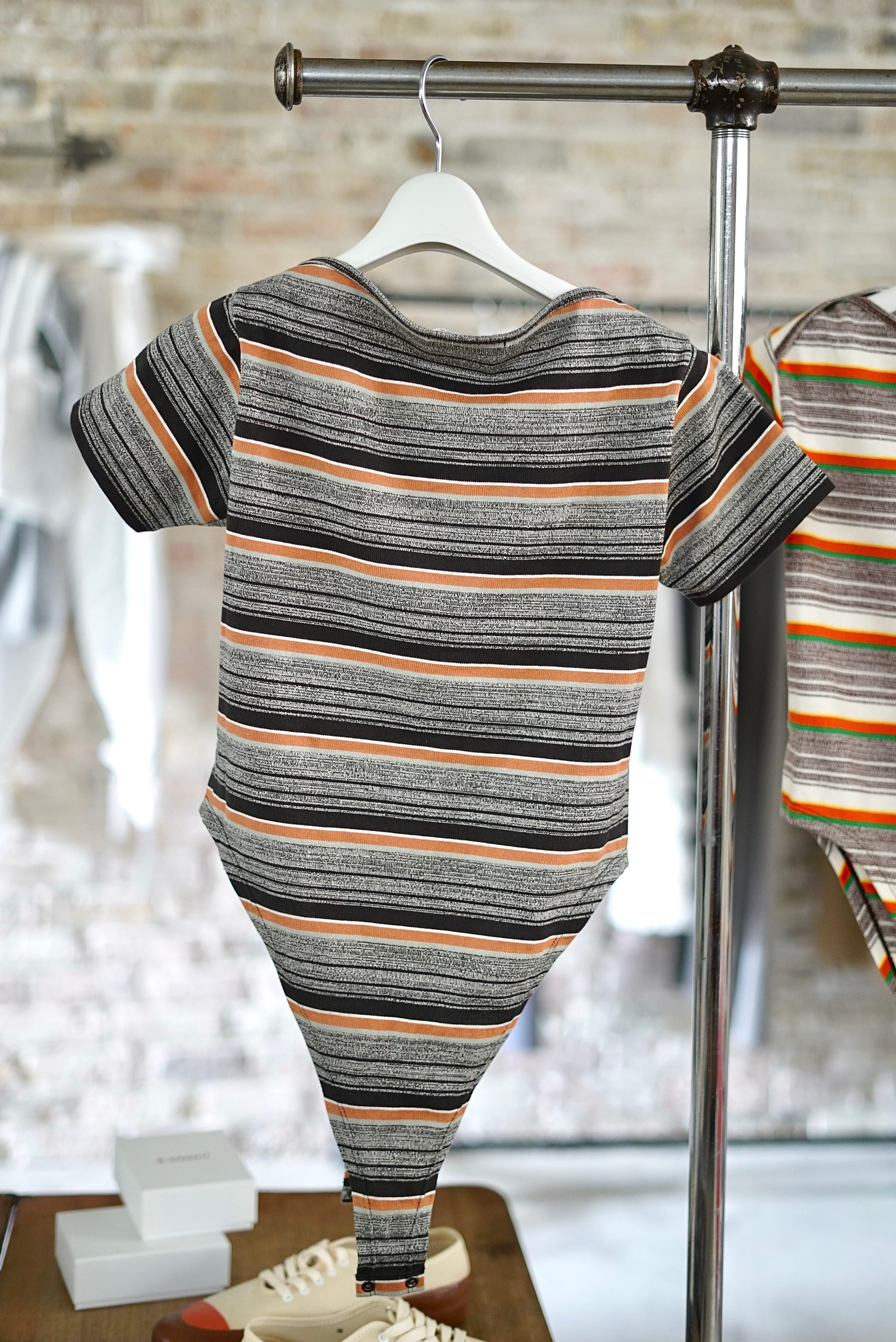 FUMIKA_UCHIDA / Grandrelle multi stripe bodysuit (BROWN, BLACK