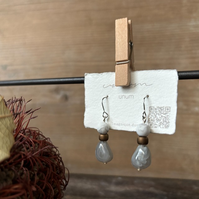 １点物 / pendule［ typeC ］pierce｜天然石〈earring交換可能〉