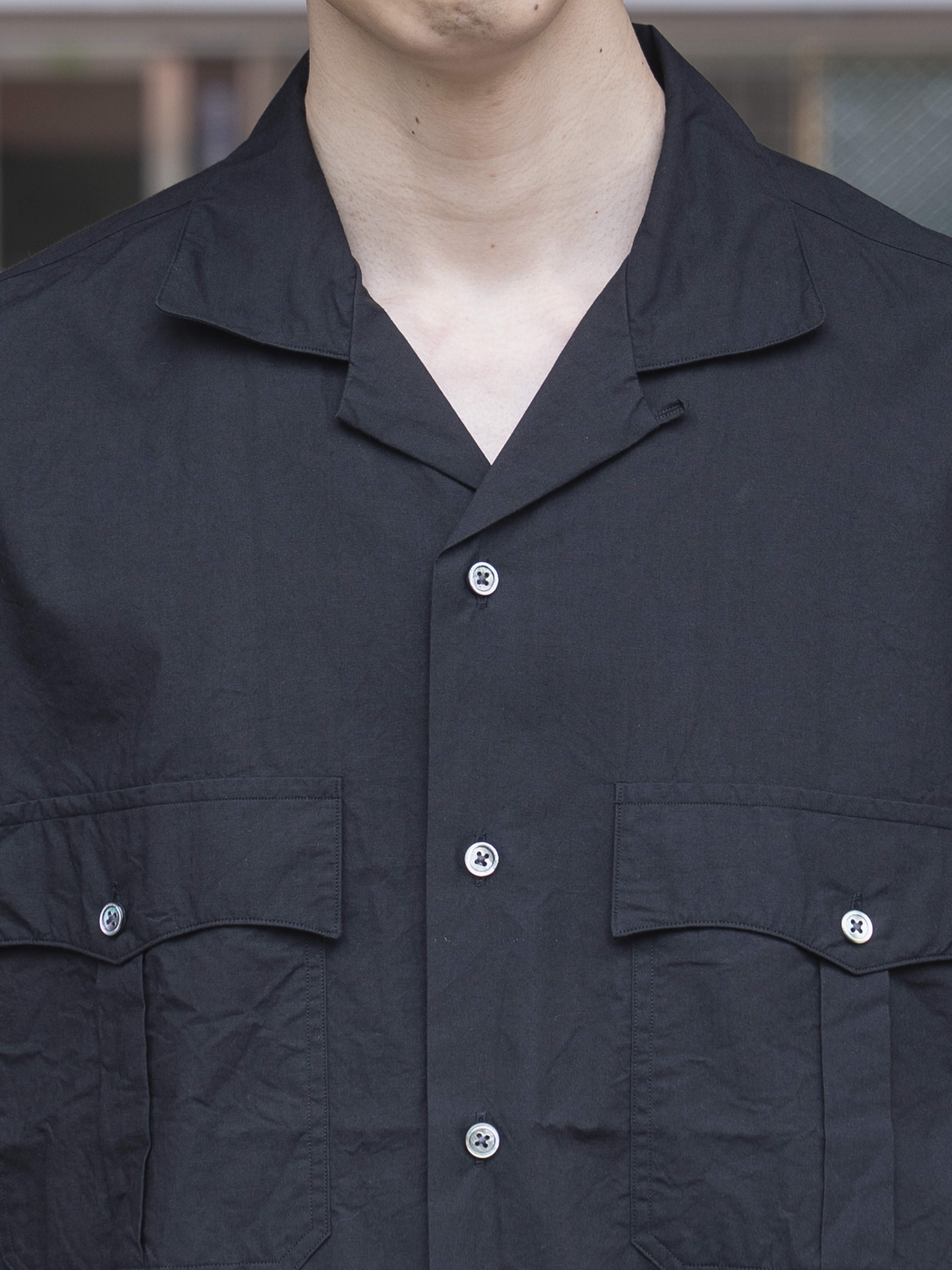 PORTER CLASSIC KEROUAC TRAVELER'S SHIRT BLACK PC-016-3984 | BEST