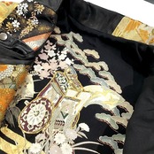 【rd09】再構築 レザー×着物ライダースジャケット LEATHER ×Kimono MIX RIDERS JACKET 【rd07】
