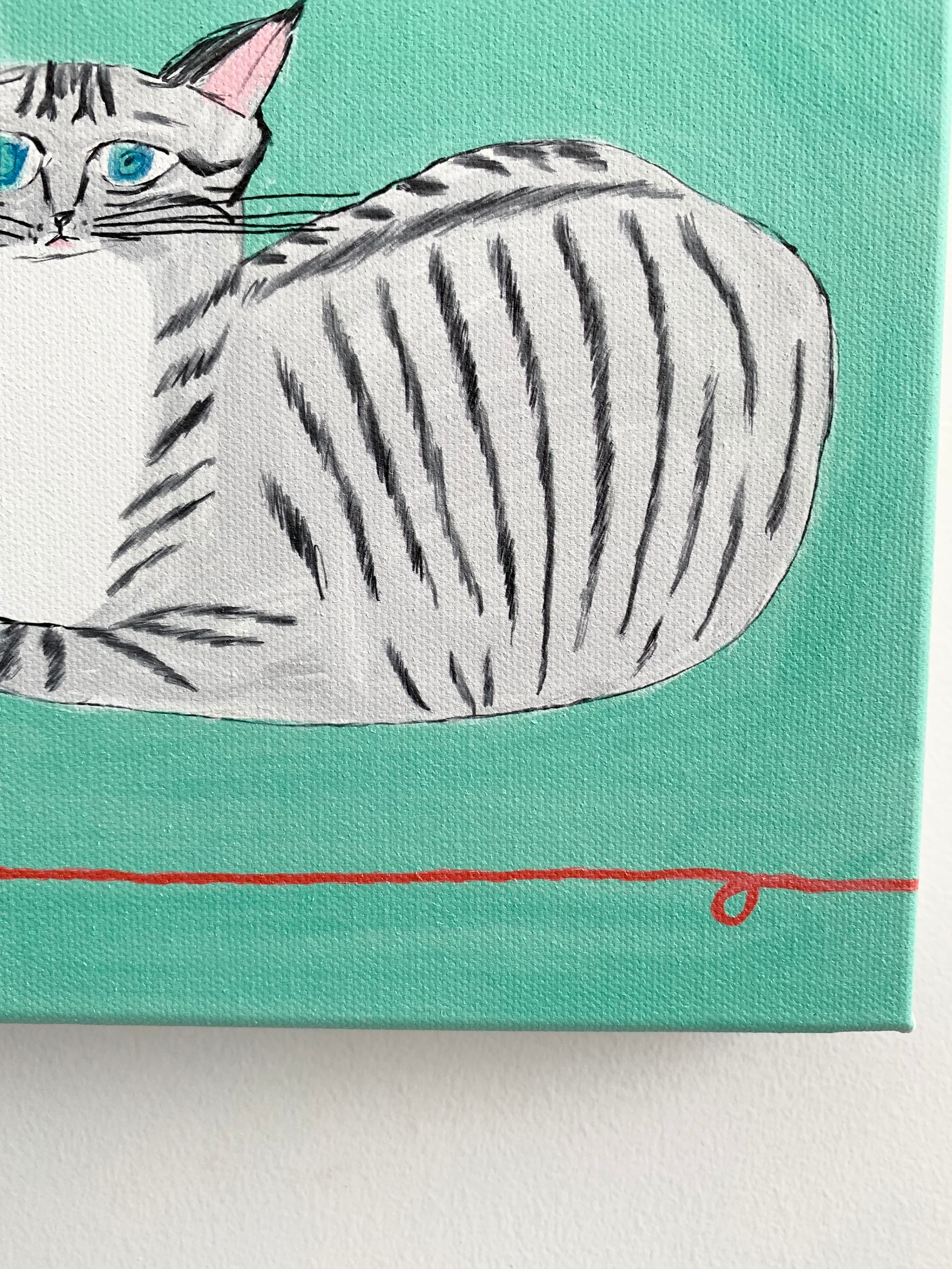 無反応』キャンバス イラスト 猫 ねこ | torico