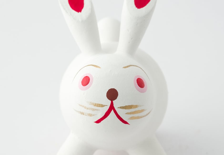 BK202 本物保証 辻志郎作 木彫り 卯 兎 高さ約41cm 置物 オブジェ