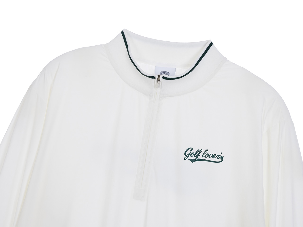 GOXO ゴーエックスオー ゴルフラバー ウーブン ハーフジップアップ フォーマン ホワイト