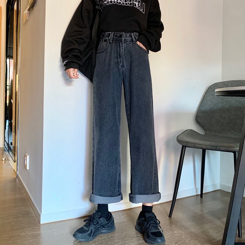 パンツ スプリングオータムルーズハイウェスト薄手スタイルジーンズ 春物 秋物 試着室65950581932