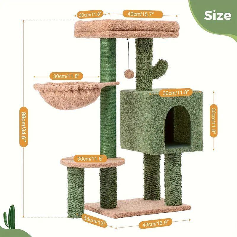 屋内サボテンキャットツリー キャットタワー 屋内 サボテンキャットツリー デザイン かわいい 快適