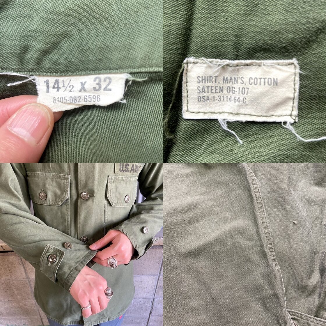 64年納品 60年代 U.S.ARMY 米軍実品 2ndタイプ ユーティリティシャツ 