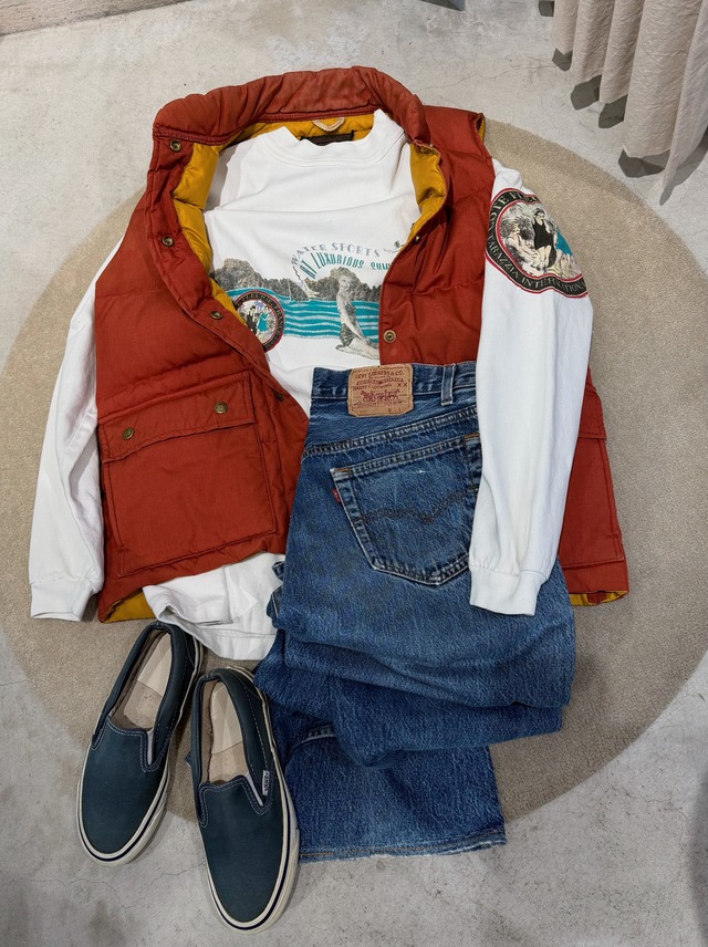 （OT987）80’s Eddie Bauer down vest made in USA