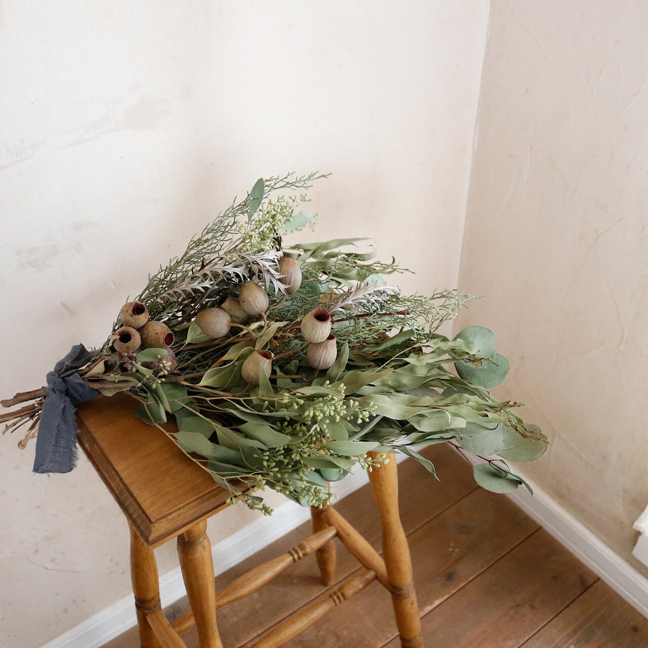 1点もの 丈約50cm 】4種のユーカリのグリーンスワッグ ＊ ドライ