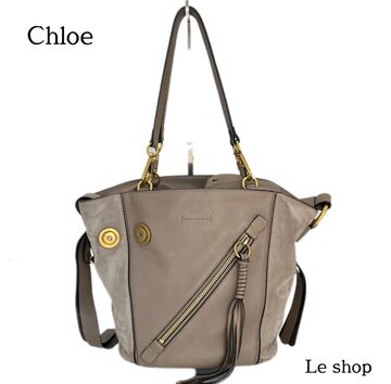 美品 Chloe クロエ シルベラード パイソン ハンドバッグ クロエ CHLOE シルベラード バッグ ハンド パイソン レザー ブラウン