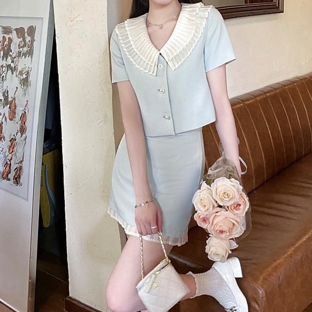 ドーリープリーツスカートセットアップ＊T066