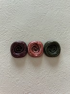 Japanese Vintage ボタン 23mm カーキ/パープル/ピンク デッドストック アクセサリーパーツ 装飾材