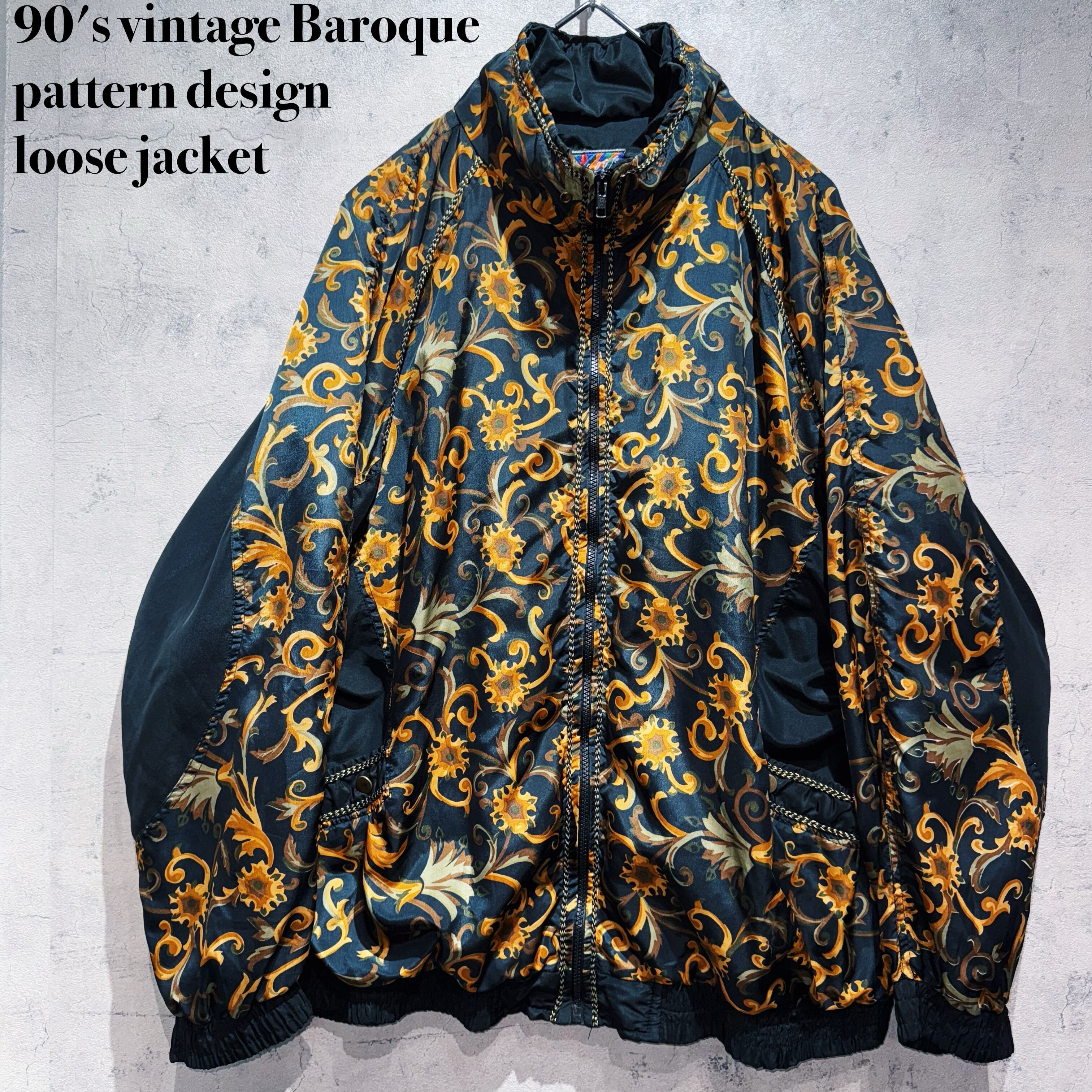 90's vintage Baroque pattern design loose jacket