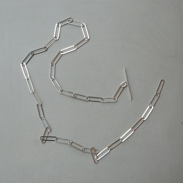 Oval flat Necklace Silver