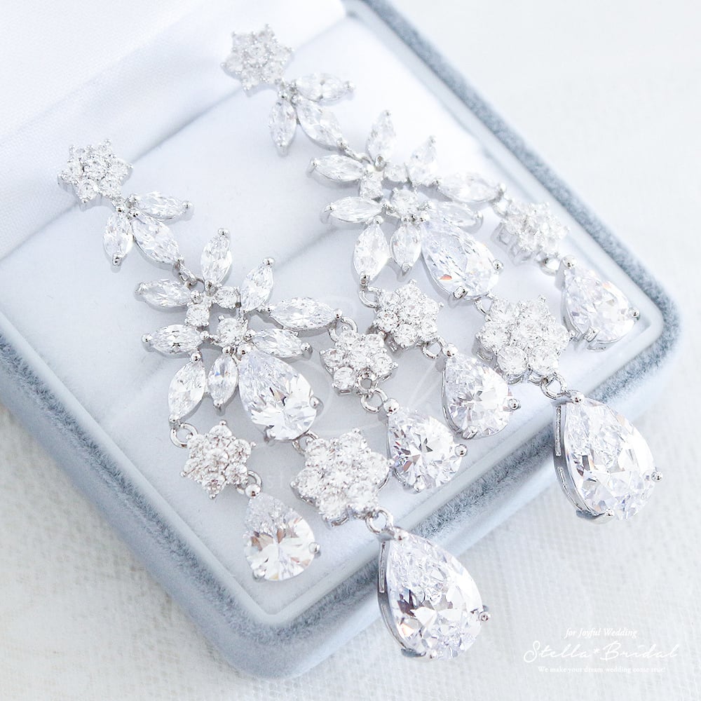 STELLA BRIDALブライダルピアス フラワーマーキス - 通販